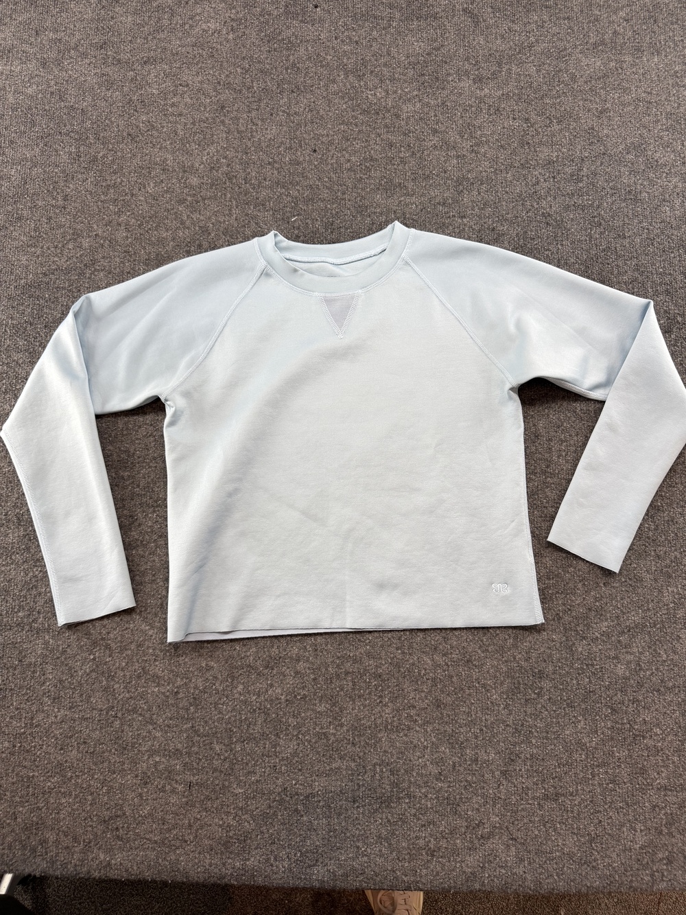 Albion Sweatshirt Womens Small Blue Raglan Crewneck Pullover Logo Tagless